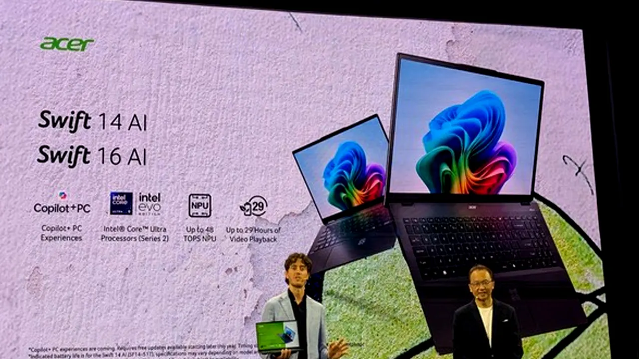 Acer Swift 14 dan 16 Teranyar Sudah Pakai AI Intel Core Ultra Series 2